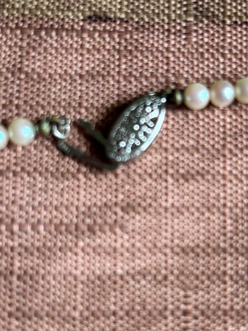 Vintage Real Pearl Necklace with Sterling Silver Clasp - Picture 3 of 3